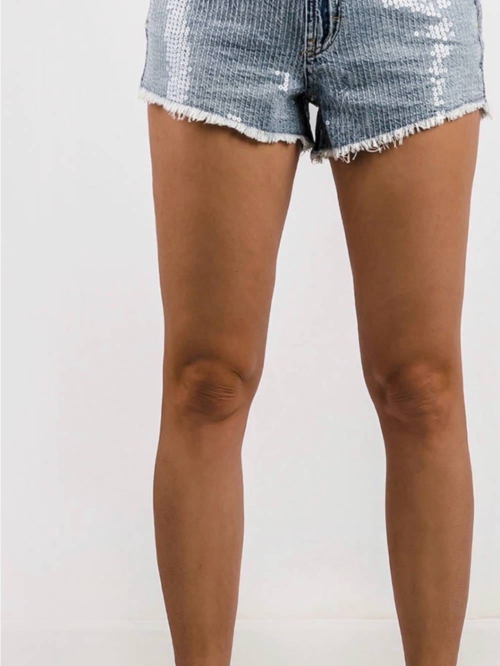 Liu Jo blue sequin denim shorts
